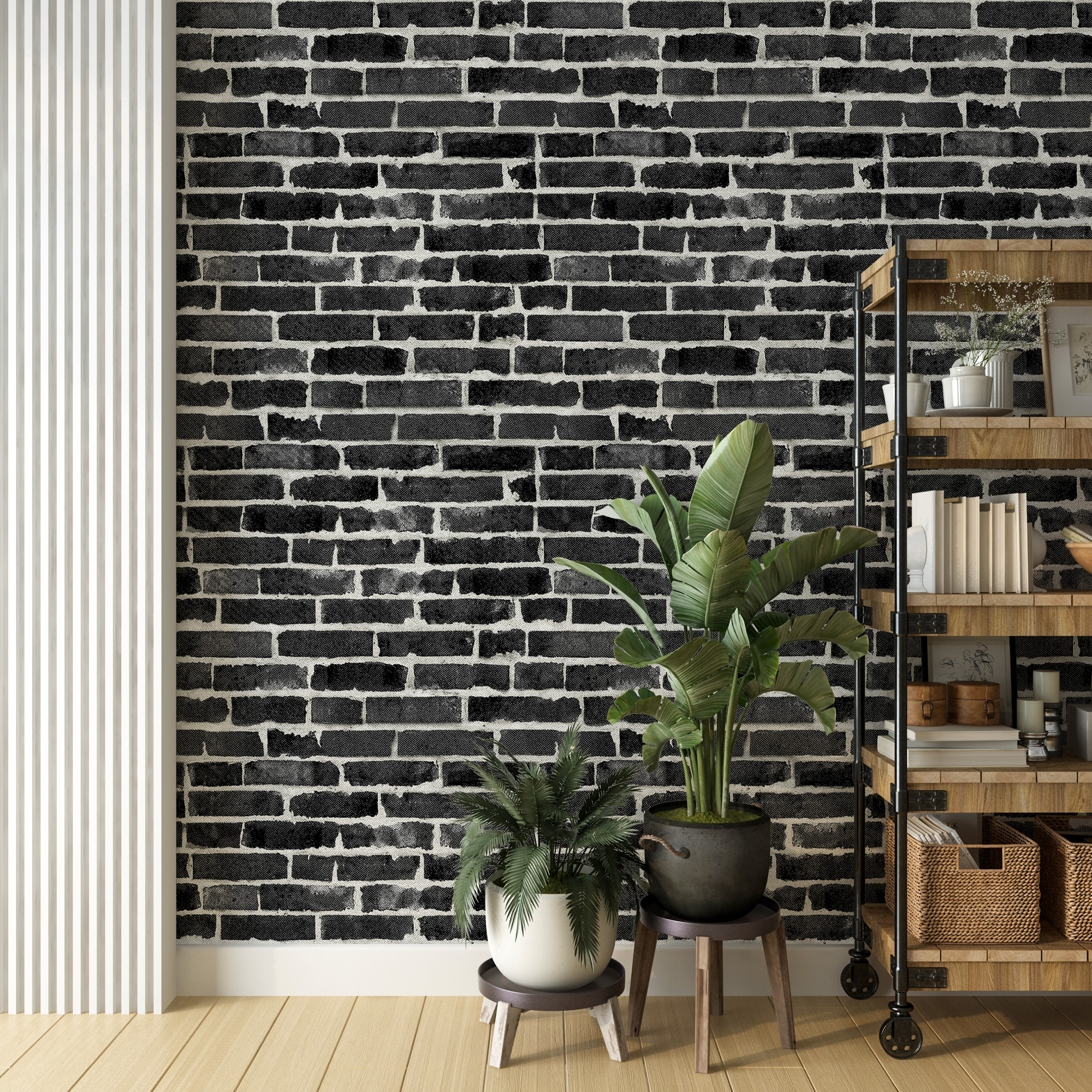 Tecido Jacquard Estampado Tijolinho Preto 2.80m