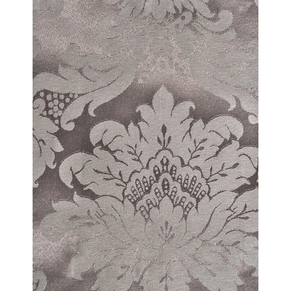 Tecido Jacquard Tradicional Medalhão - Cinza e Crú