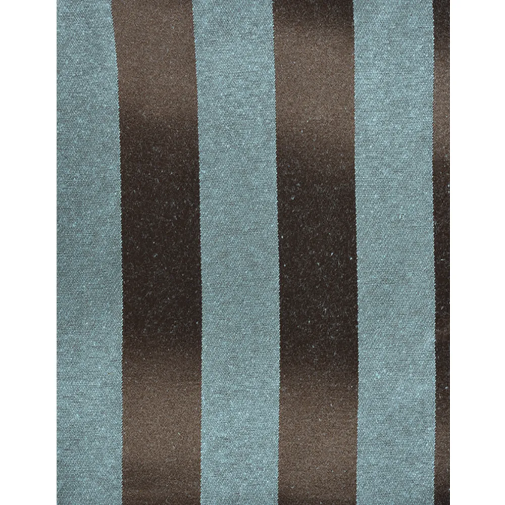 Tecido Jacquard Tradicional Listrado - Turquesa e Marrom