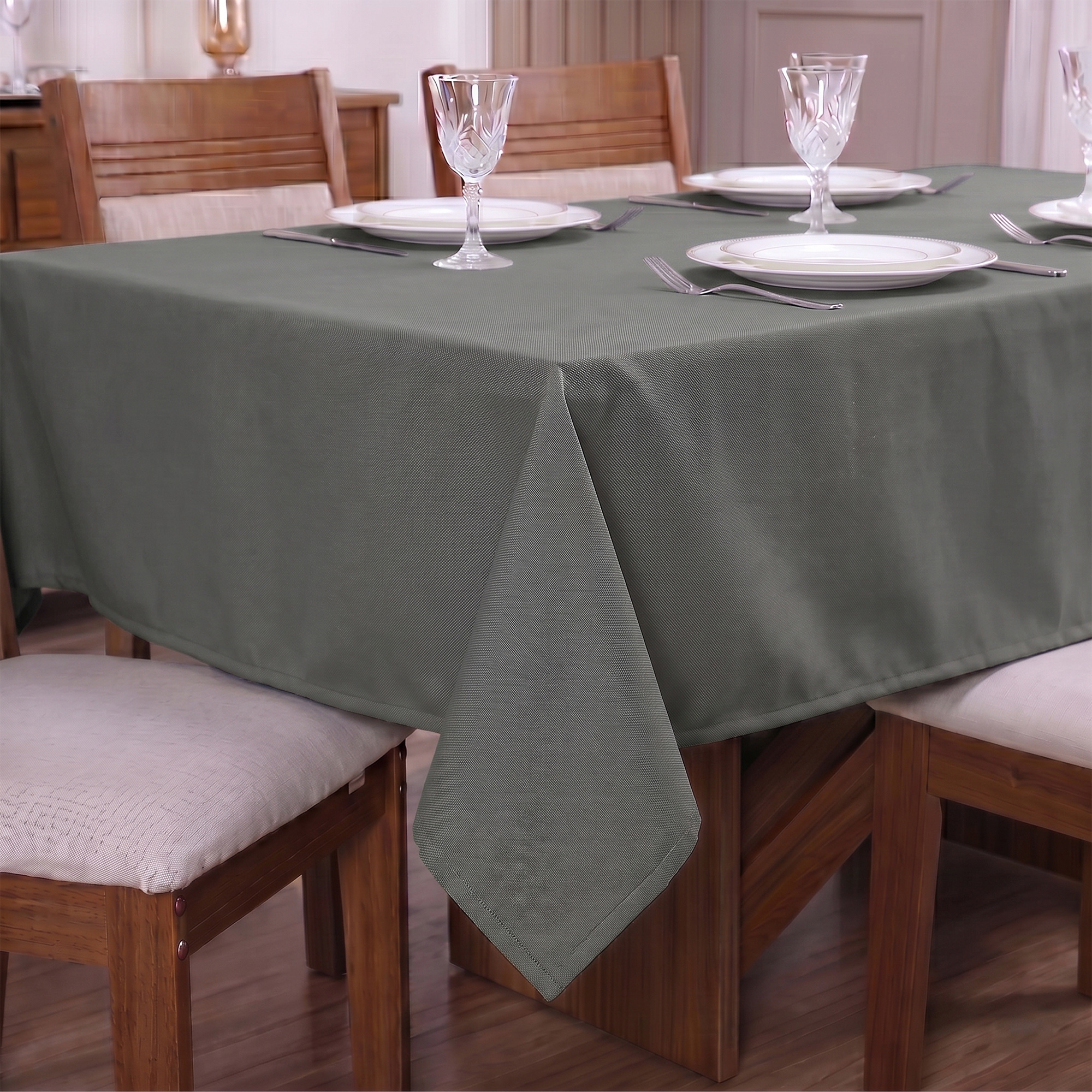 Toalha de Mesa Oxford Premium Liso 150x150cm - Cinza Chumbo