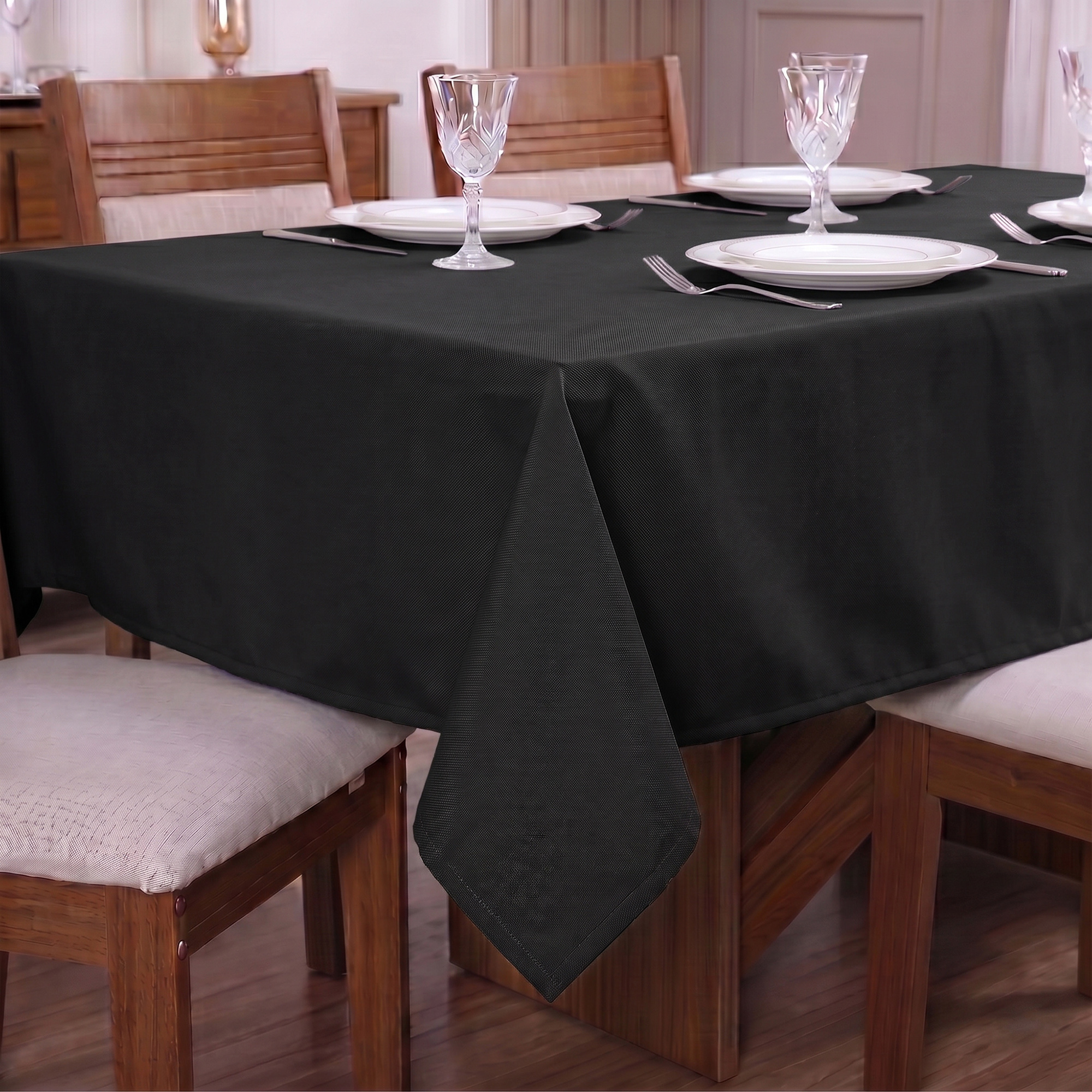 Toalha de Mesa Oxford Premium Liso 150x150cm - Preto