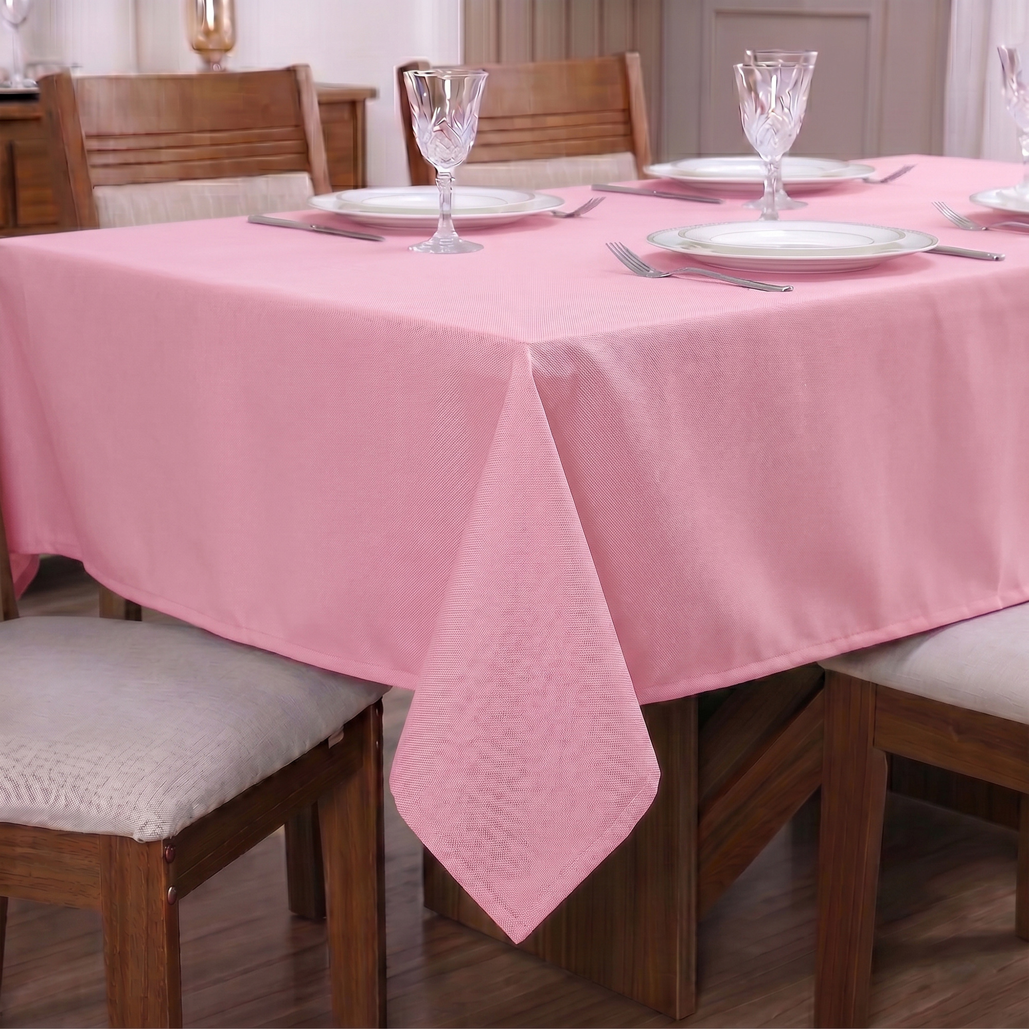 Toalha de Mesa Oxford Premium Liso 150x150cm - Rosa Bebê