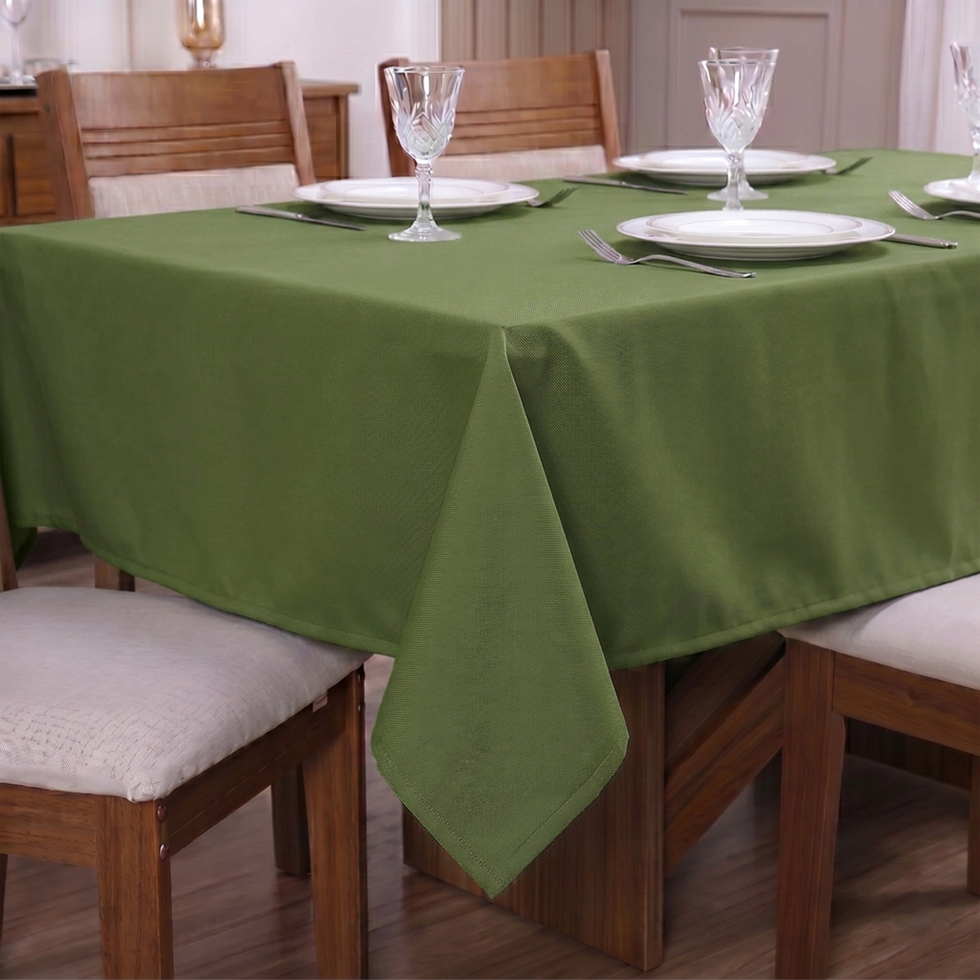 Toalha de Mesa Oxford Premium Liso 150x150cm - Verde Musgo