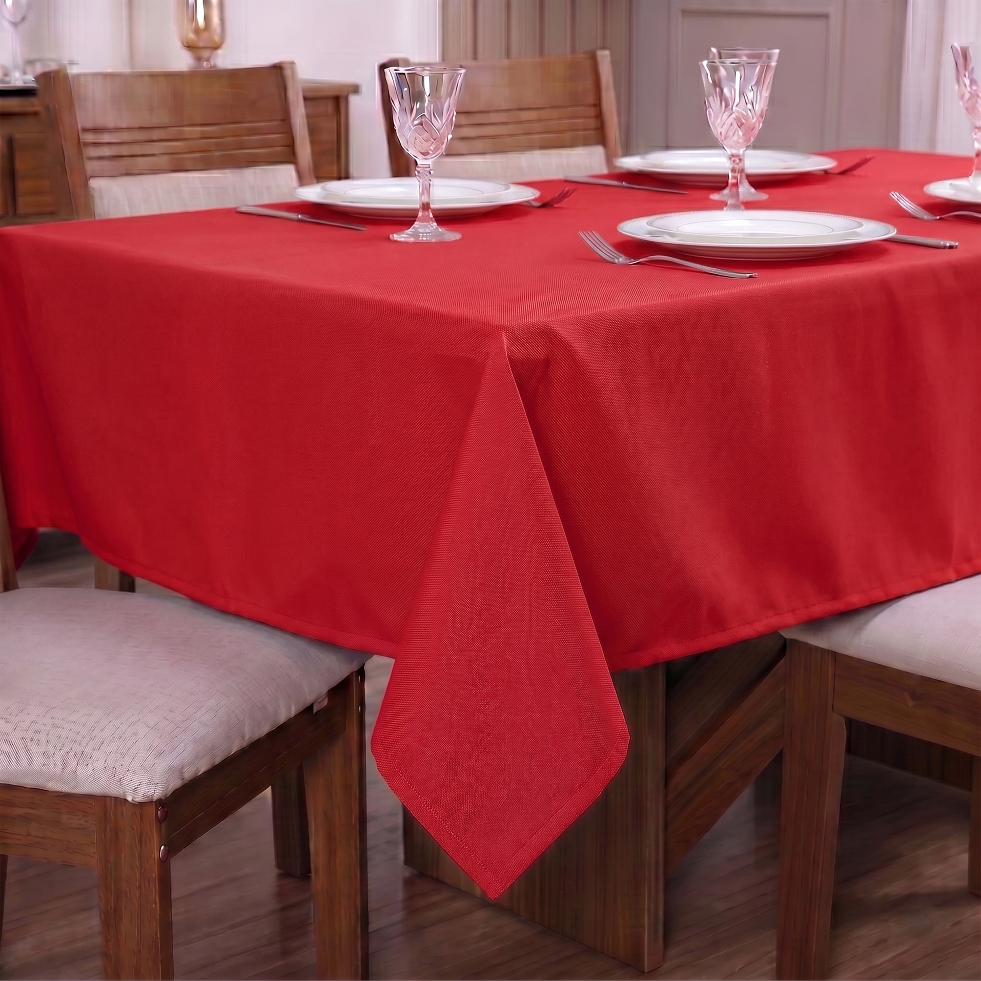 Toalha de Mesa Oxford Premium Liso 150x150cm - Vermelho