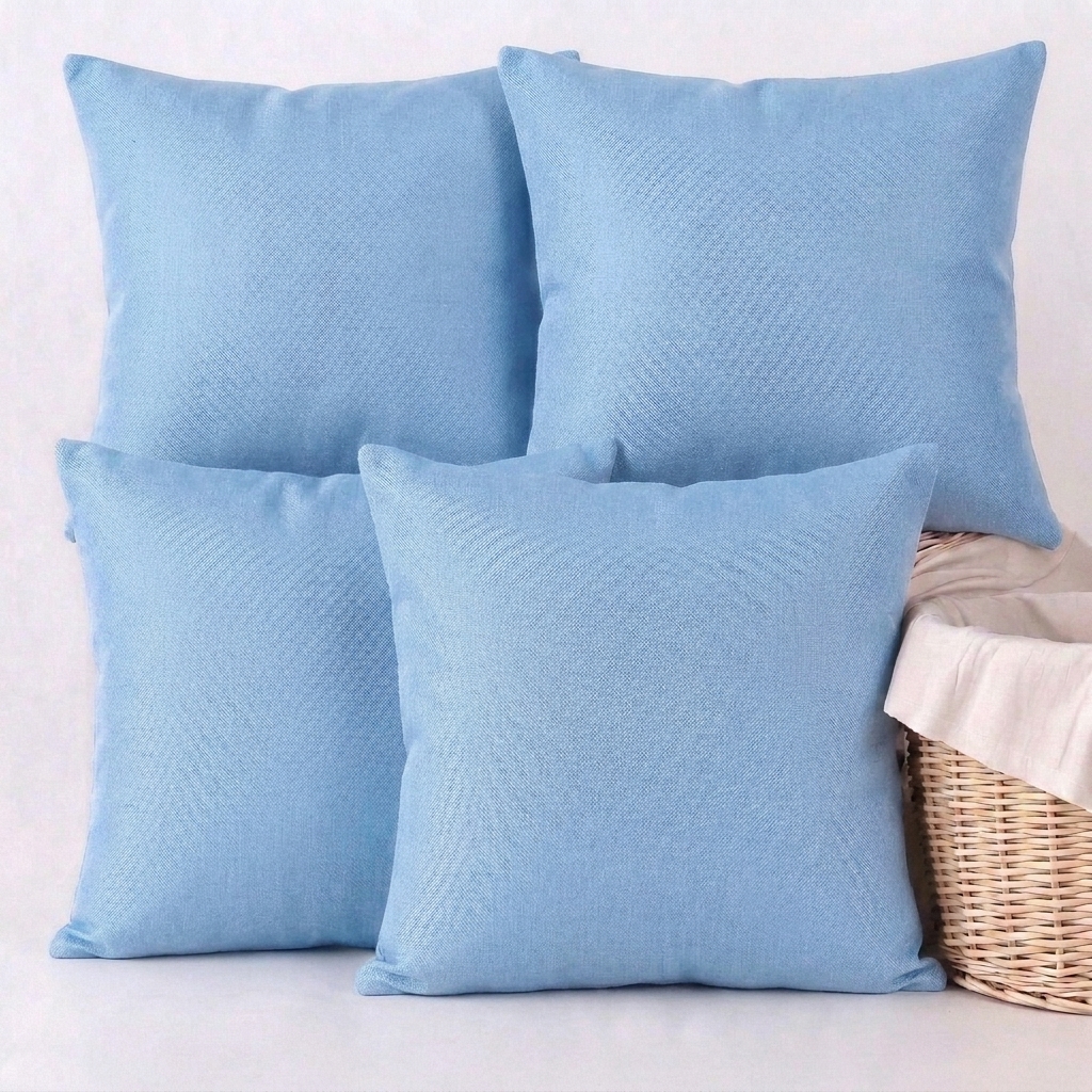 04 Capas para Almofadas Oxford Premium 45x45cm - Azul Bebê