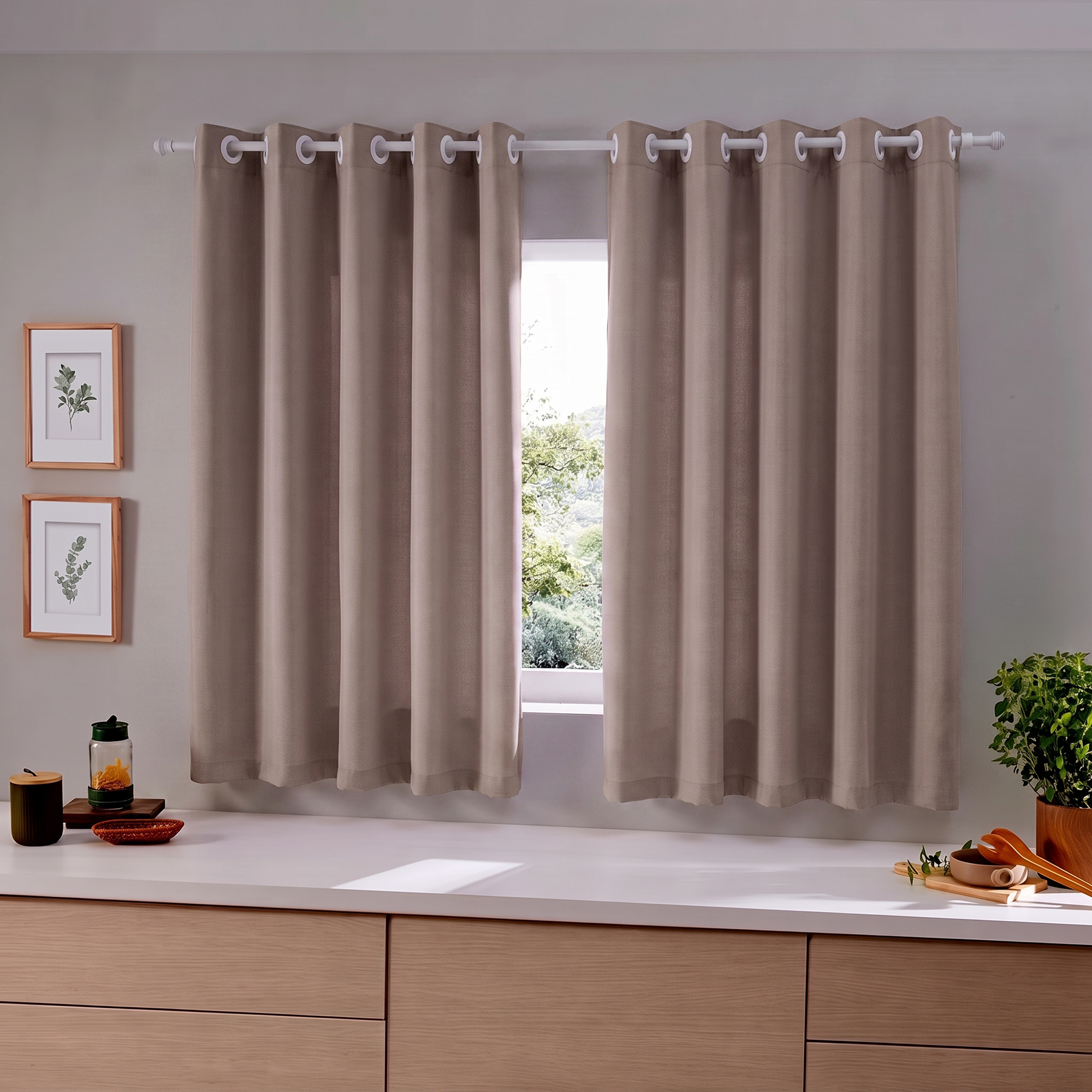 Cortina para Cozinha em Oxford Liso 300x170cm - Fendi